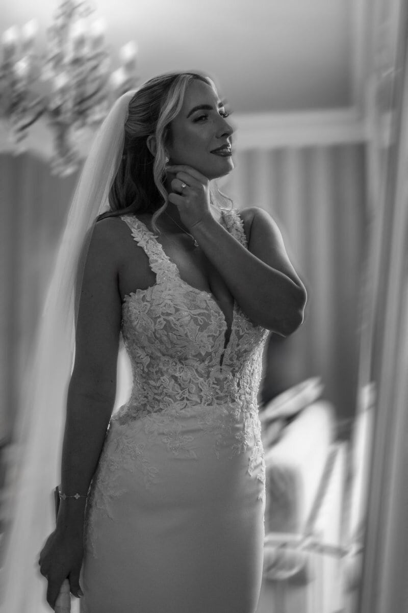 Lucy & Lewis's Romantic Bovey Castle Elopement (Plus Tips For Planning Your Own!) bride at castle room