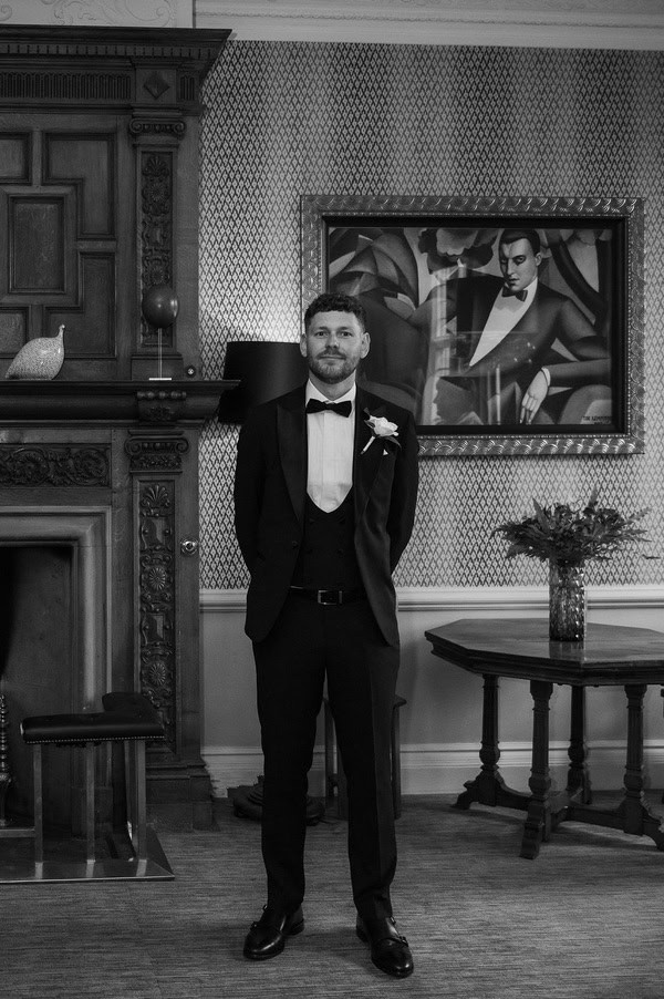 Lucy & Lewis's Romantic Bovey Castle Elopement (Plus Tips For Planning Your Own!) groom at castle