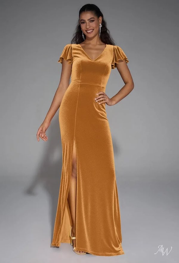 a bridesmaid wearing a fall bridesmaid dress