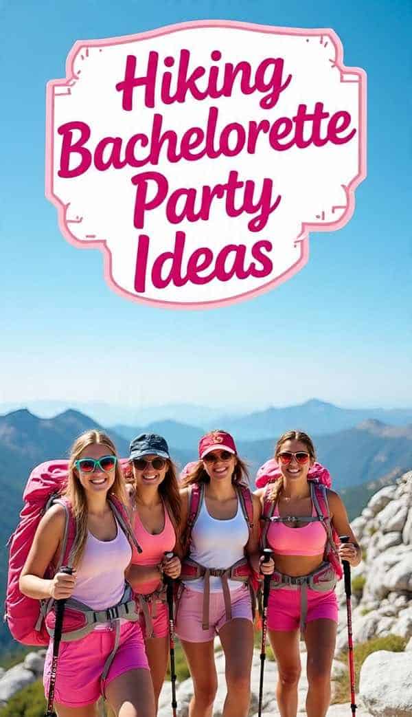 hiking bachelorette party women on a hiking bachelorette party