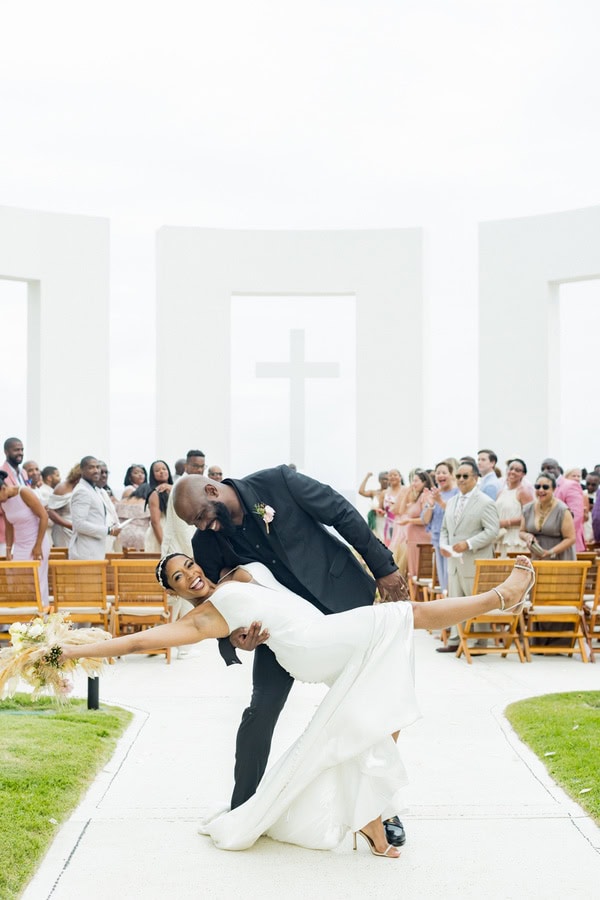 We LOVE this Glamorous Celebration at One of Mexico's Top Destination Wedding Resorts - Bride And Groom At Celebration At One Of Mexico Top Destination Wedding Resorts