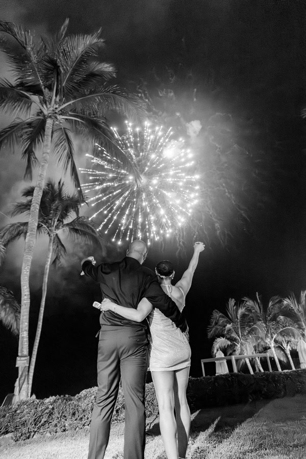 fireworks at wedding at one of top destination wedding resorts in mexico