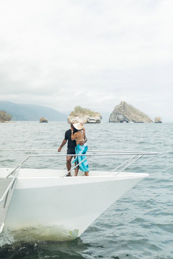 We LOVE this Glamorous Celebration at One of Mexico's Top Destination Wedding Resorts - Bride And Groom On Yacht