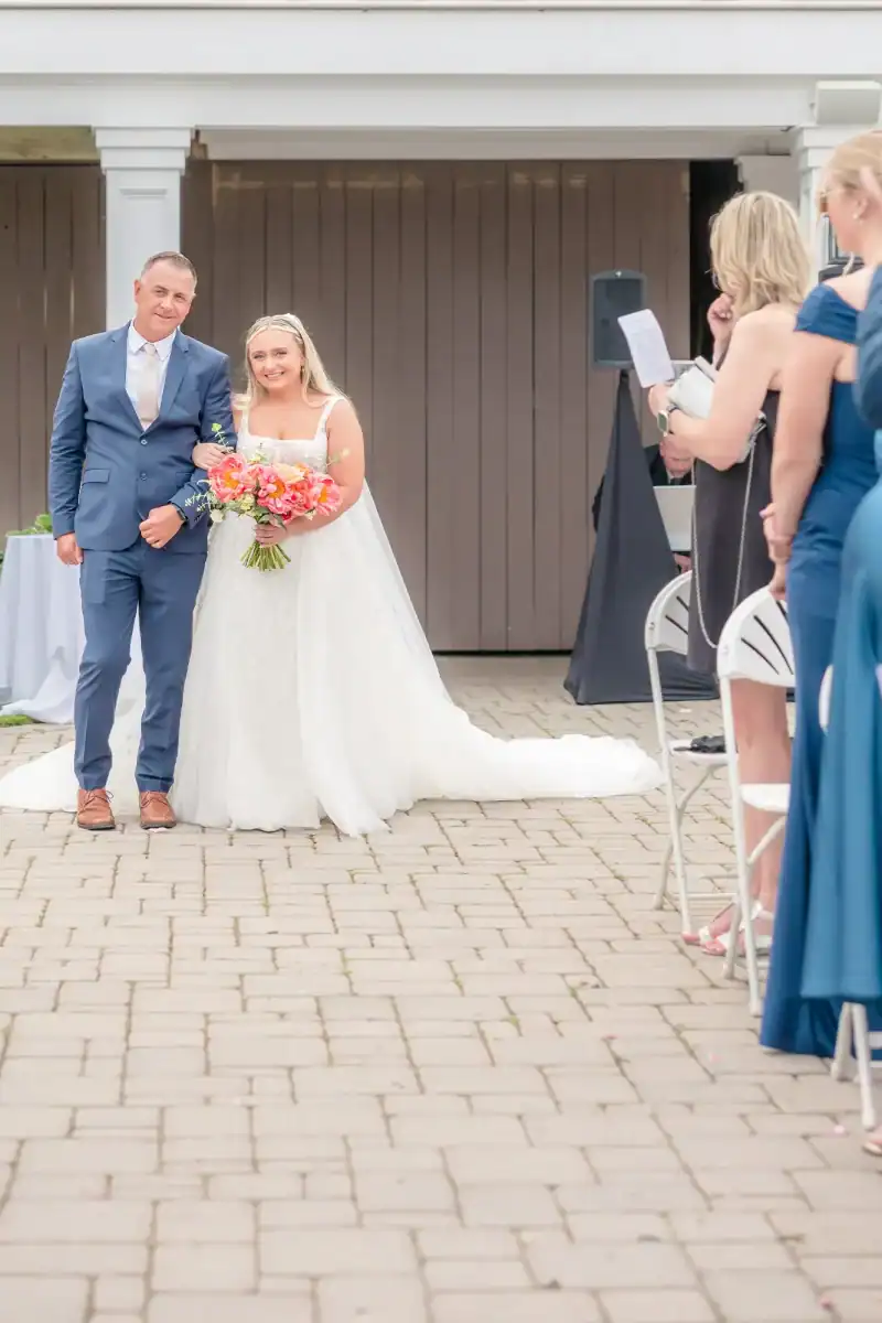 bride with her father at wedding venue in syracuse