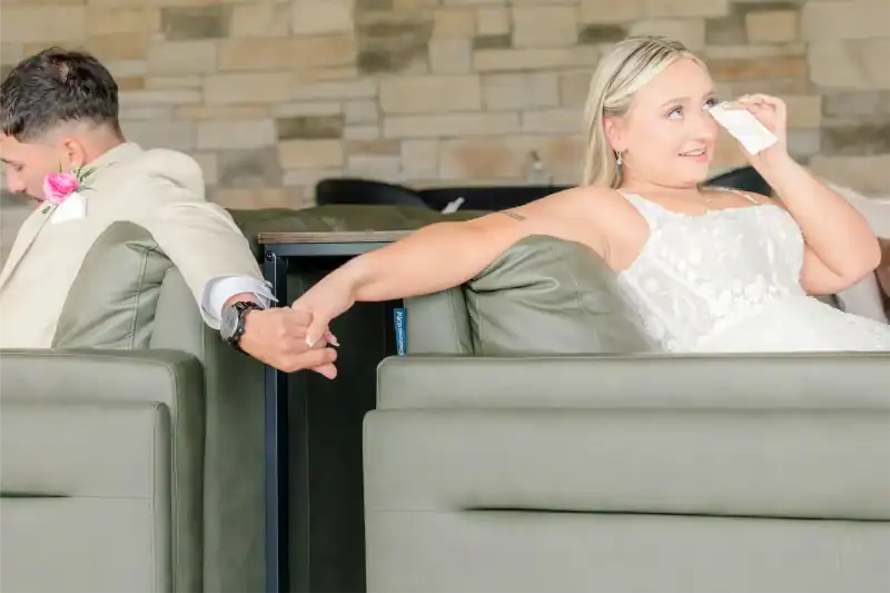 bride crying at wedding venue in syracuse