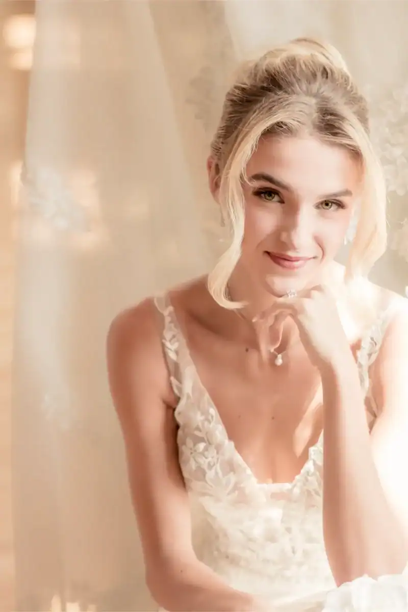 bride happy at Marriott hotel wedding