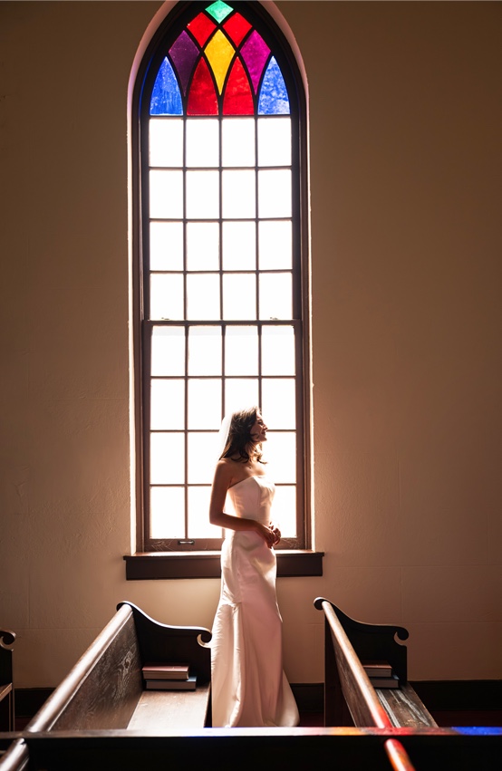Bride by window at Virginia Wedding Style Shoot