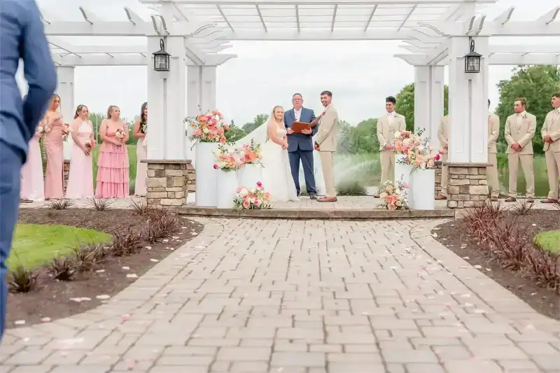 ceremony of wedding at syracuse wedding venue