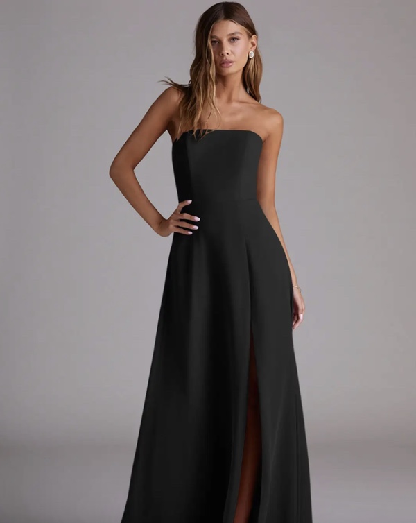 a bridesmaid with black dress