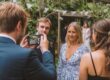wedding guest creating Guest Video Messages as a Wedding Keepsake -