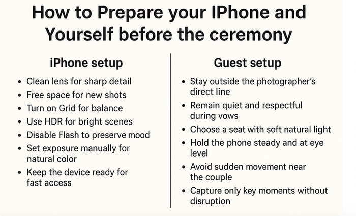 How to Take Great Wedding Photos as a Guest Using an iPhone 