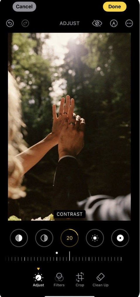 Add contrast to photos on iphone
