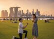 guy proposes to his girlfriend according at the perfect proposal location