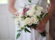 bride with wedding flowers